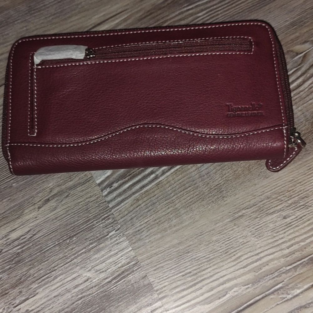 Tignanello leather deep reddish brown shoulder bag &  matching wallet - Picture 11 of 13